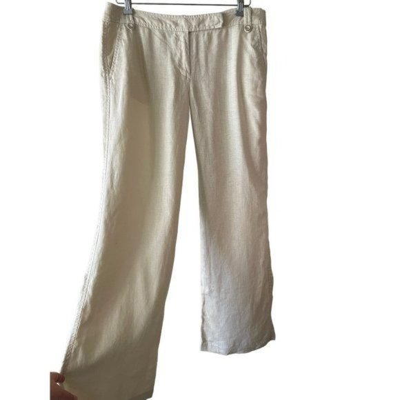 French Connection  Women's Relaxed Fit 100% Linen Trouser Pants - Picture 1 of 6